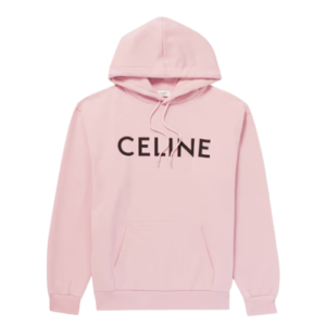 Celine Logo Print Pink Hoodie